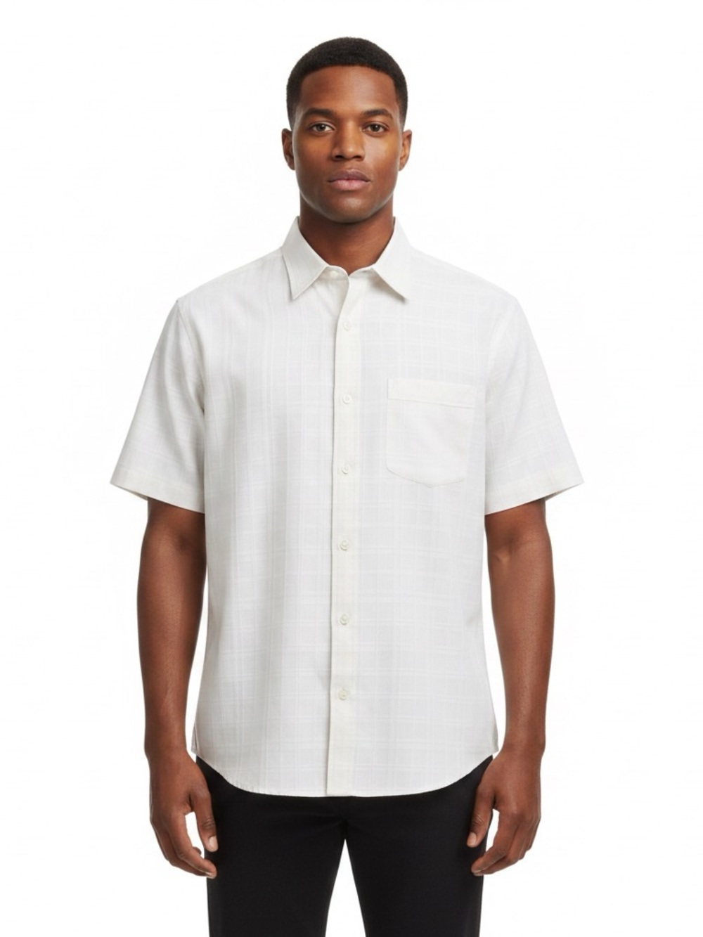 Men's J. Campbell Short-Sleeve Button-Down Shirt in White